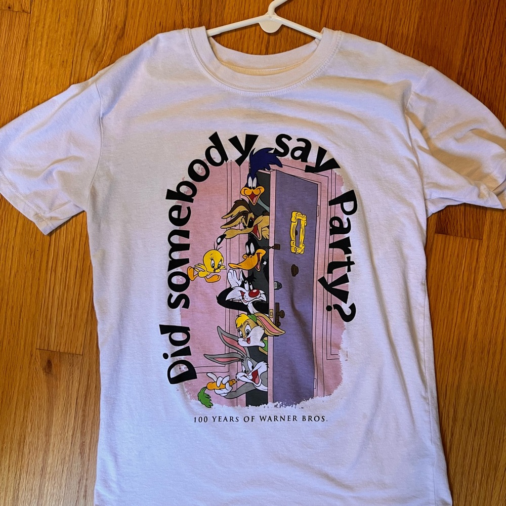 Warner Bros White Retro Graphic Short Sleeve Tee